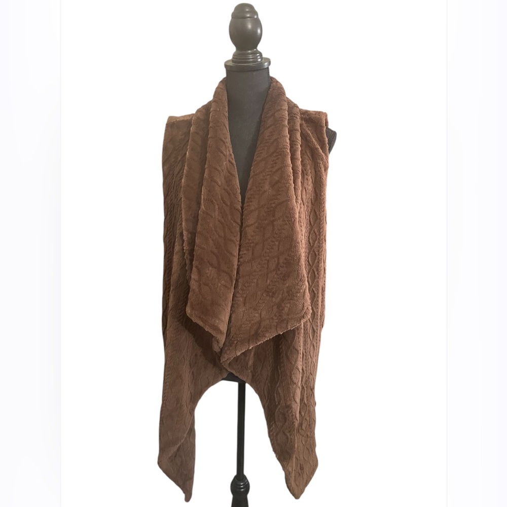 Women’s ANYBODY Chocolate Brown Suede Velvety Vest Size Large